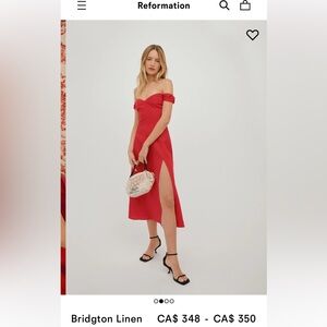 Reformation bridgton linen dress size 6